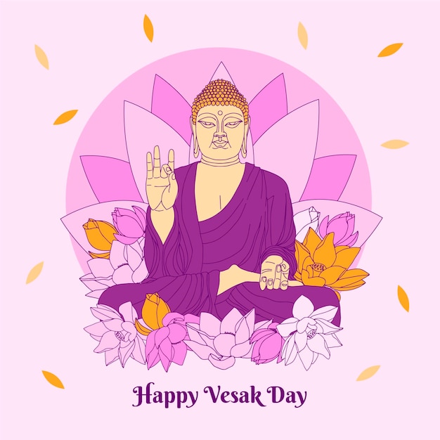 Free vector hand drawn vesak day illustration