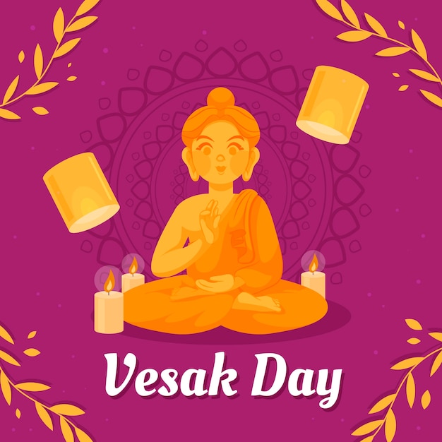 Free Vector hand drawn vesak illustration