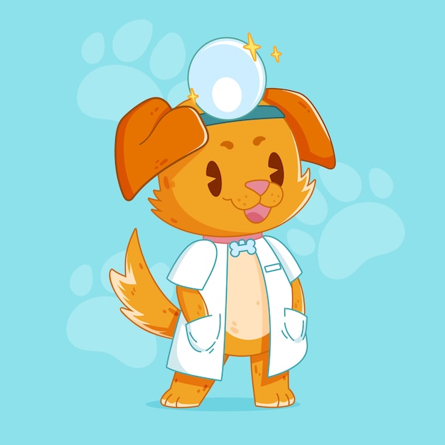 Free Vector hand drawn vet cartoon illustration