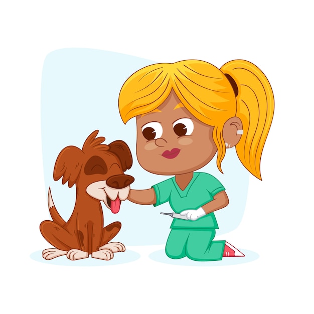 Free Vector hand drawn vet cartoon illustration