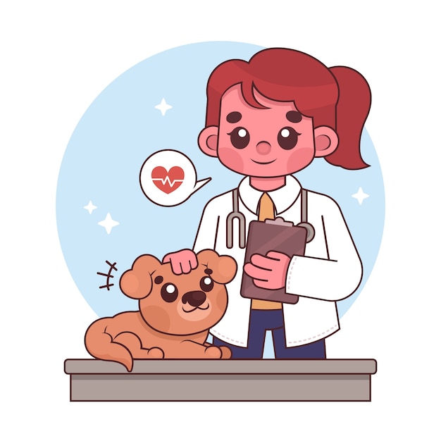 Free Vector hand drawn vet cartoon illustration