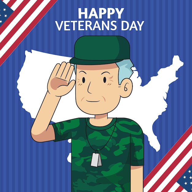 Hand drawn veteran's day background