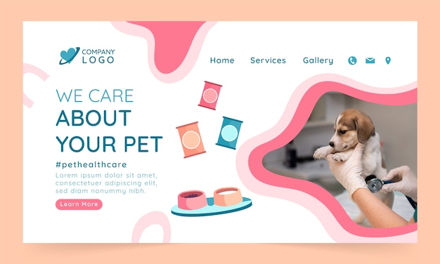 Hand drawn veterinary clinic landing page