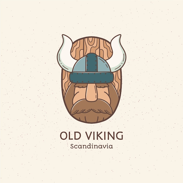 Free Vector hand drawn viking logo design