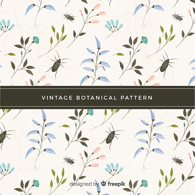 Free Vector hand drawn vintage flowers background