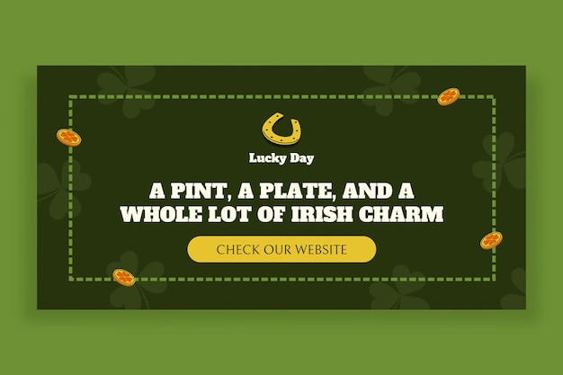 Hand drawn vintage irish pub rectangle banner template