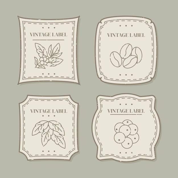 Free Vector hand drawn vintage label collection