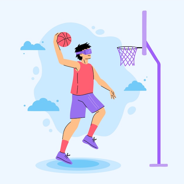 Hand drawn virtual sports illustration