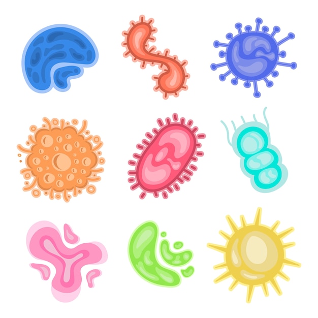 Free Vector hand drawn virus collection