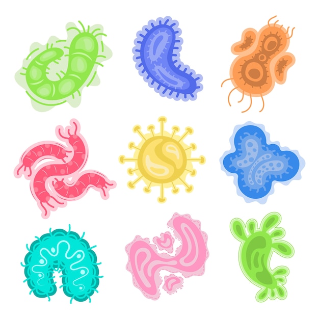 Free vector hand drawn virus collection