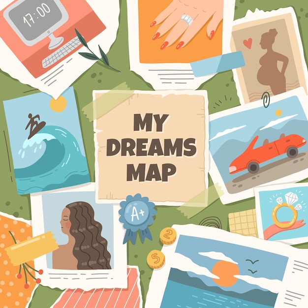 Free Vector hand drawn vision board illustration