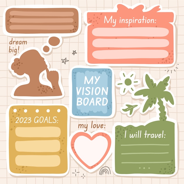 Free Vector hand drawn vision board illustration