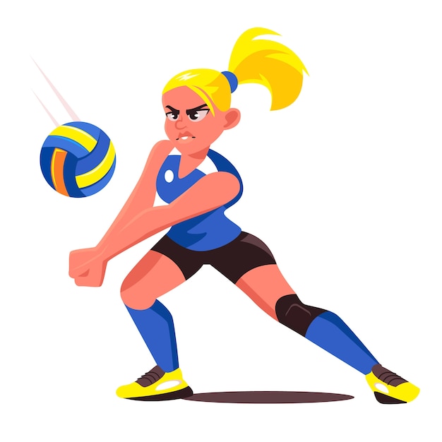 Free Vector hand drawn volleyball  cartoon illustration