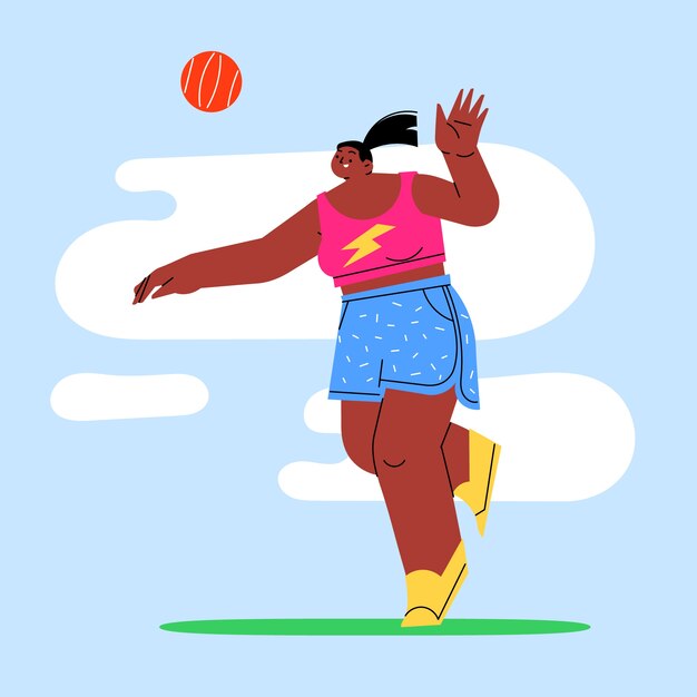 Hand drawn volleyball illustration