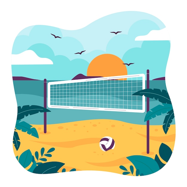 Free Vector hand drawn volleyball net illustration