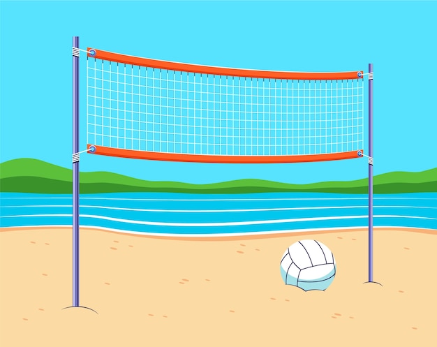 Free Vector hand drawn volleyball net illustration