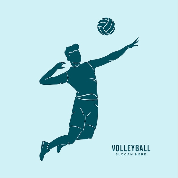 Free Vector hand drawn volleyball silhouette