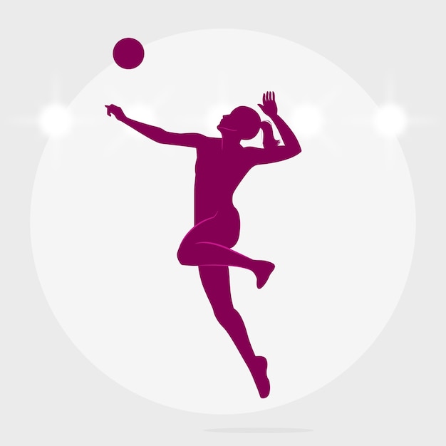 Free Vector hand drawn volleyball silhouette