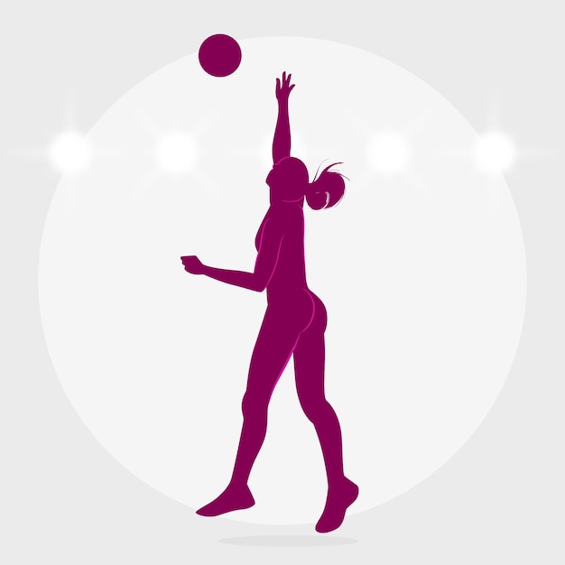 Free Vector hand drawn volleyball silhouette