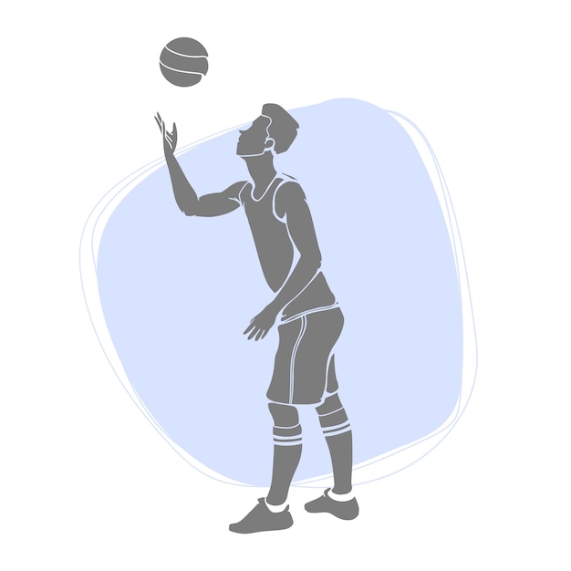 Free Vector hand drawn volleyball silhouette