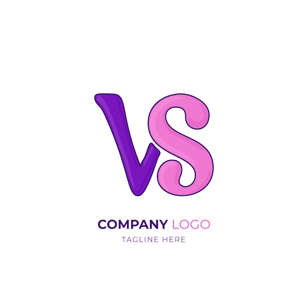 Free vector hand drawn vs logo design template