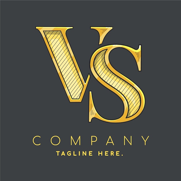 Free vector hand drawn vs logo template