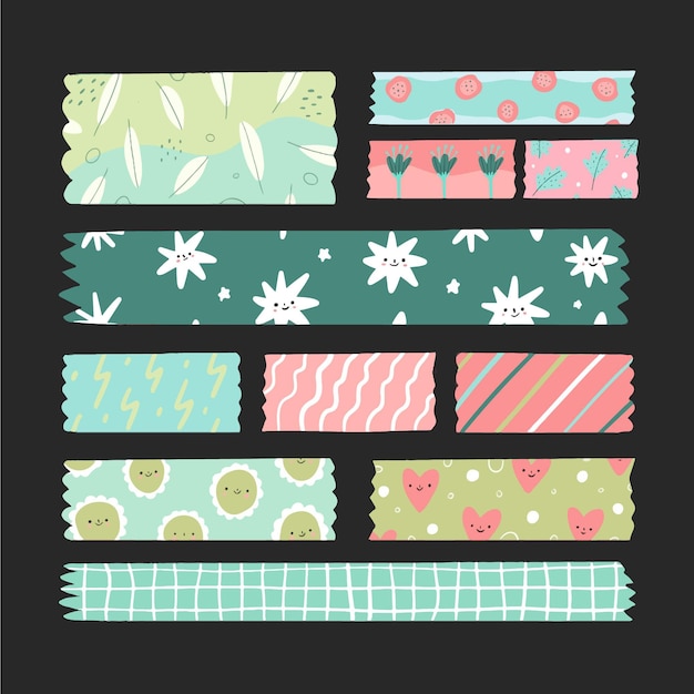 Hand drawn washi tape collection