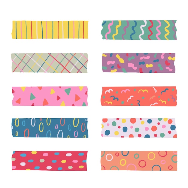 Hand drawn washi tape collection