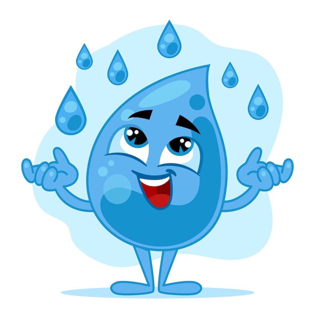 Free vector hand drawn water drop cartoon illustration