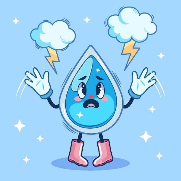 Free Vector hand drawn water drop cartoon illustration