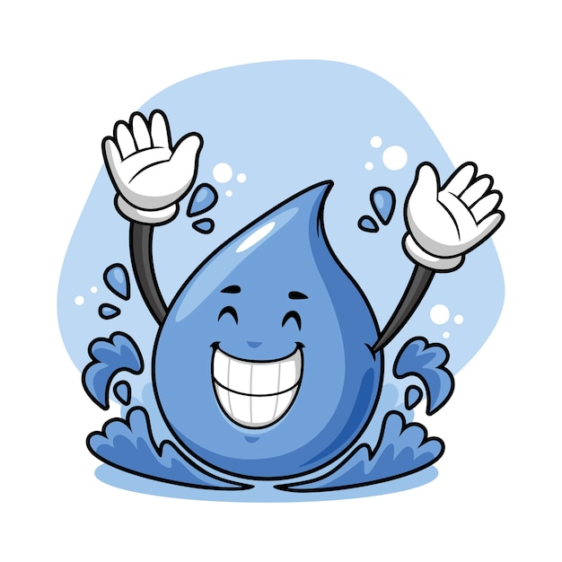 Hand drawn water drop cartoon illustration