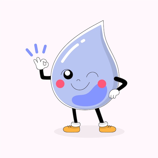 Free Vector hand drawn water drop cartoon illustration