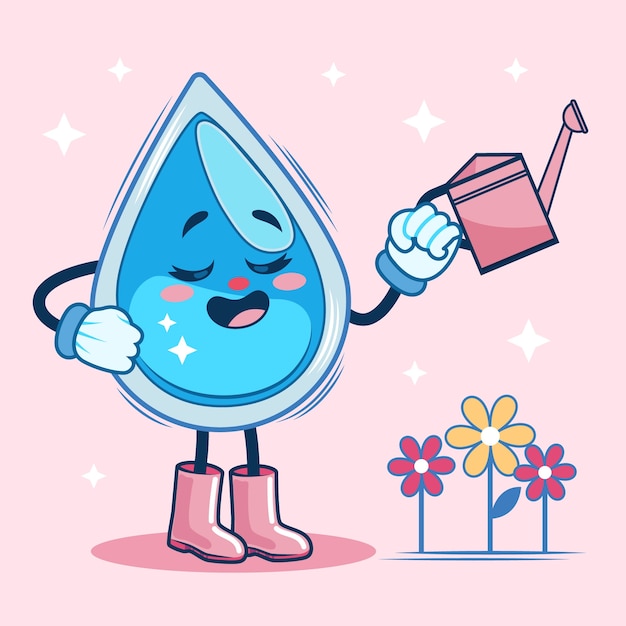 Free vector hand drawn water drop cartoon illustration