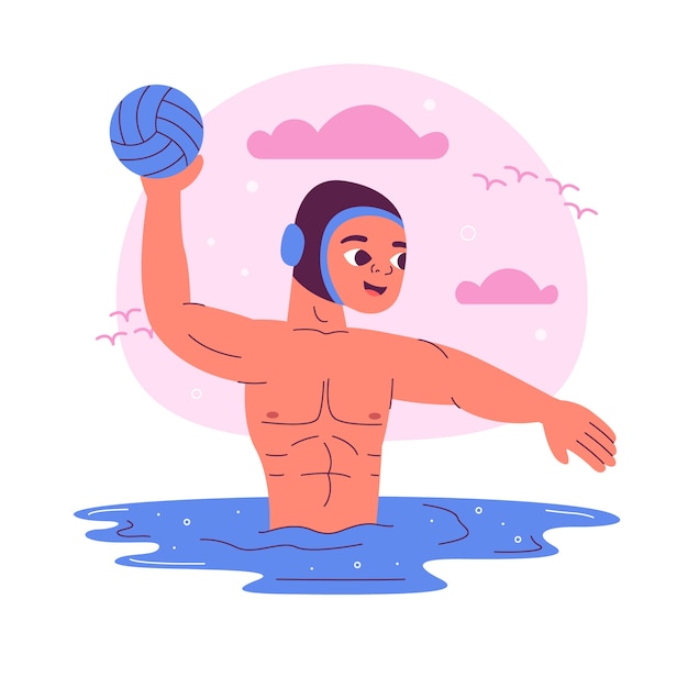 Free Vector hand drawn water polo illustration