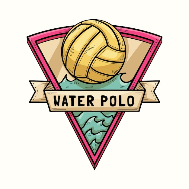 Hand drawn water polo logo