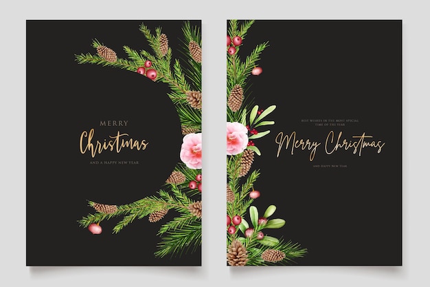 Hand drawn watercolor christmas background