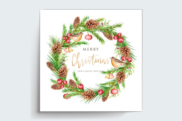 Free vector hand drawn watercolor christmas card set