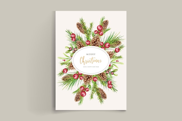 Free vector hand drawn watercolor christmas card set