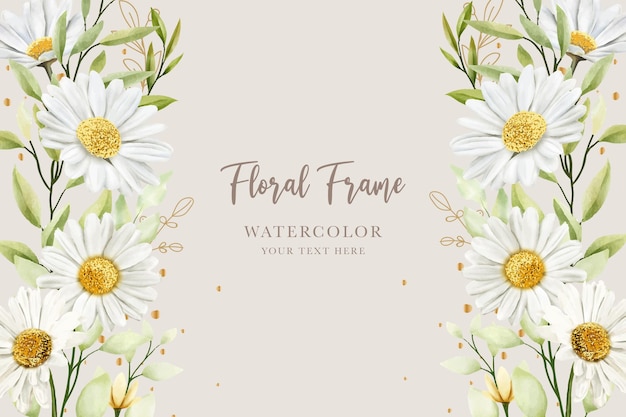 hand drawn watercolor daisy flower background design