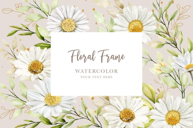 Free Vector hand drawn watercolor daisy flower background design