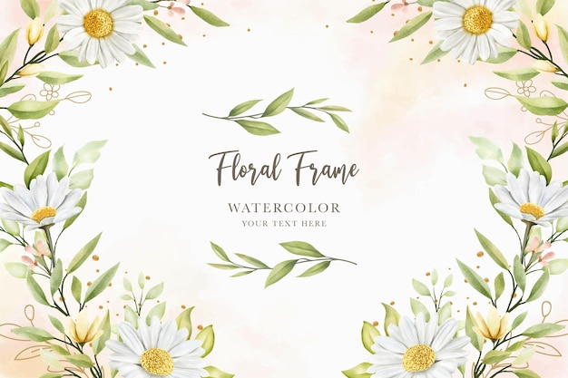 Free Vector hand drawn watercolor daisy flower background design