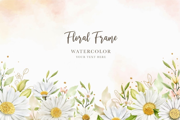 Free Vector hand drawn watercolor daisy flower background design