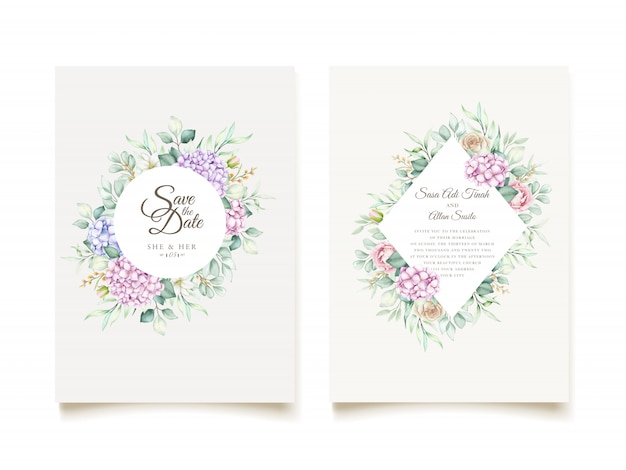 Free Vector hand drawn watercolor floral invitation card