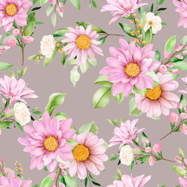 Free vector hand drawn watercolor floral seamless pattern