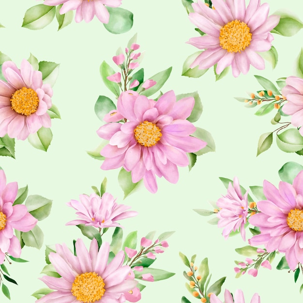 hand drawn watercolor floral seamless pattern