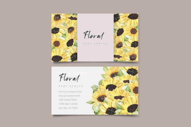 Free Vector hand drawn watercolor sun flower background card