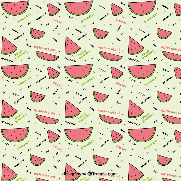 Hand drawn watermelon pattern