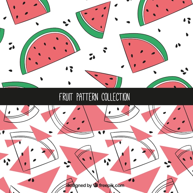 Free Vector hand-drawn watermelon patterns