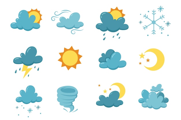 Free vector hand drawn weather effects