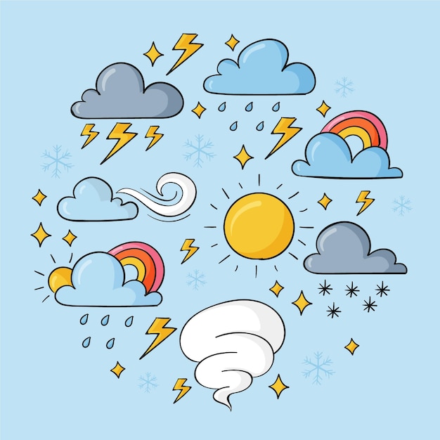 Free vector hand drawn weather effects